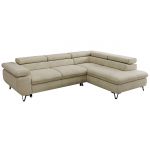 Narożnik PABLO L - strona prawa - beżowy, welwet - Topper Visco