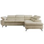 Narożnik PABLO L - strona prawa - beżowy, welwet - Topper Visco