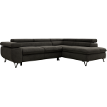 Narożnik PABLO L - strona prawa - ciemnoszary, welwet - Topper Visco