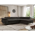 Narożnik PABLO L - strona prawa - ciemnoszary, welwet - Topper Visco