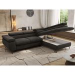 Narożnik PABLO L - strona prawa - ciemnoszary, welwet - Topper Visco