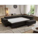 Narożnik PABLO L - strona prawa - ciemnoszary, welwet - Topper Visco