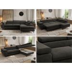 Narożnik PABLO L - strona prawa - ciemnoszary, welwet - Topper Visco