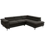 Narożnik PABLO L - strona prawa - ciemnoszary, welwet - Topper Visco