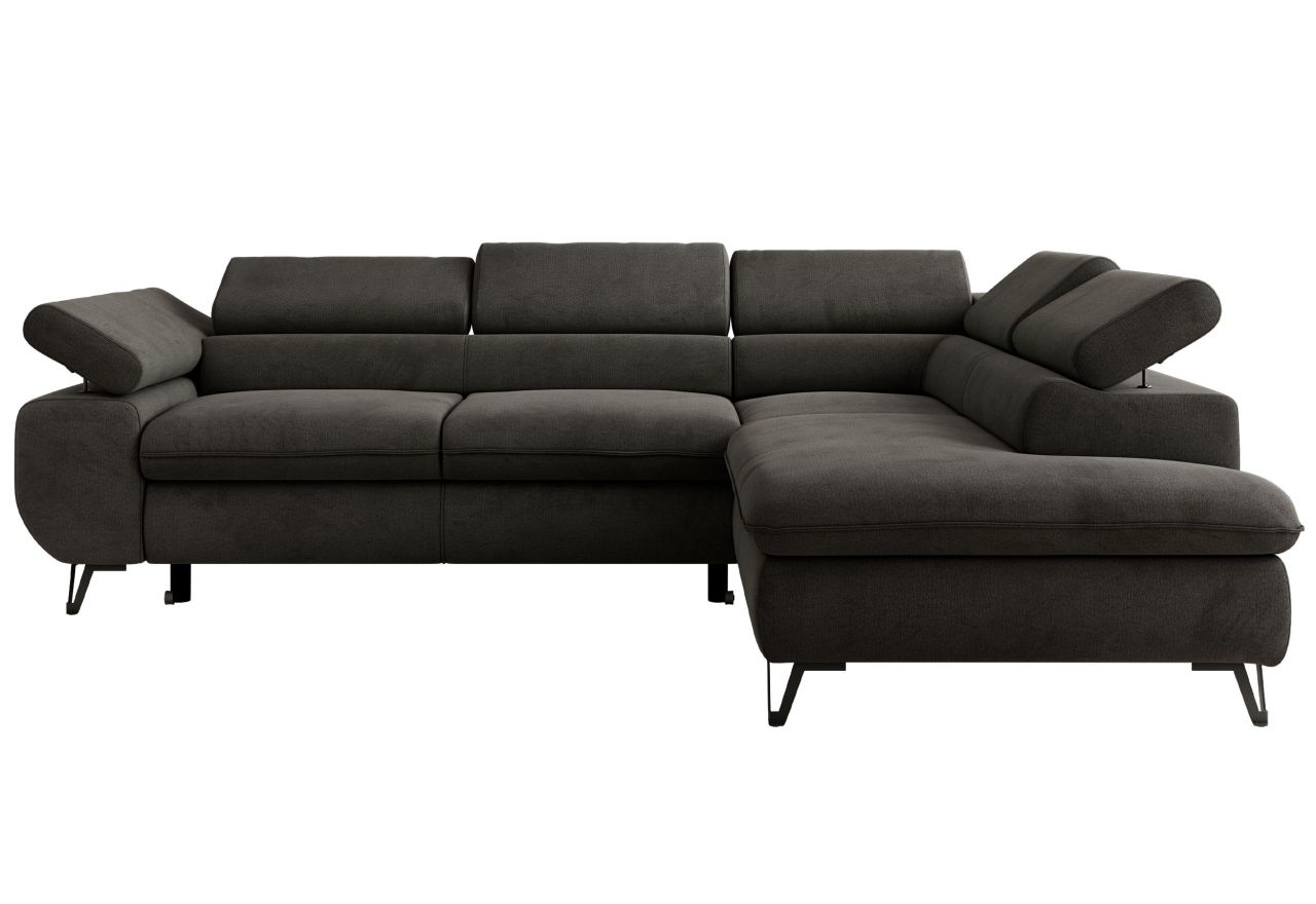 Narożnik PABLO L - strona prawa - ciemnoszary, welwet - Topper Visco