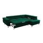 Narożnik PABLO L - strona prawa - ciemnozielony, welwet - Topper Visco