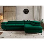 Narożnik PABLO L - strona prawa - ciemnozielony, welwet - Topper Visco