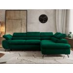 Narożnik PABLO L - strona prawa - ciemnozielony, welwet - Topper Visco