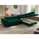 Narożnik PABLO L - strona prawa - ciemnozielony, welwet - Topper Visco