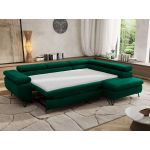 Narożnik PABLO L - strona prawa - ciemnozielony, welwet - Topper Visco