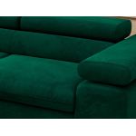 Narożnik PABLO L - strona prawa - ciemnozielony, welwet - Topper Visco