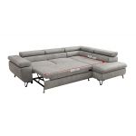 Narożnik PABLO L - strona prawa - jasnoszary, welwet - Topper Visco