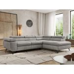 Narożnik PABLO L - strona prawa - jasnoszary, welwet - Topper Visco