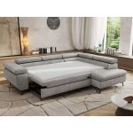 Narożnik PABLO L - strona prawa - jasnoszary, welwet - Topper Visco