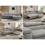 Narożnik PABLO L - strona prawa - jasnoszary, welwet - Topper Visco