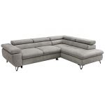 Narożnik PABLO L - strona prawa - jasnoszary, welwet - Topper Visco