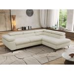 Narożnik PABLO L - strona prawa - kremowy, szenil gładki - Topper Visco