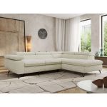 Narożnik PABLO L - strona prawa - kremowy, szenil gładki - Topper Visco