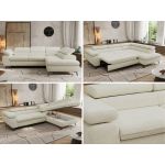 Narożnik PABLO L - strona prawa - kremowy, szenil gładki - Topper Visco