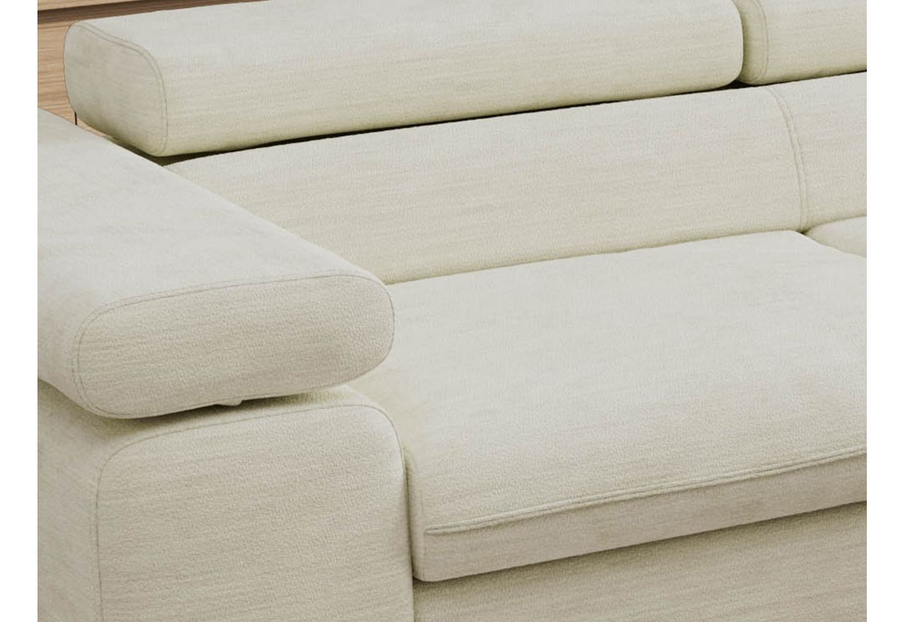 Narożnik PABLO L - strona prawa - kremowy, szenil gładki - Topper Visco