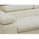 Narożnik PABLO L - strona prawa - kremowy, szenil gładki - Topper Visco