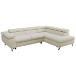 Narożnik PABLO L - strona prawa - kremowy, szenil gładki - Topper Visco