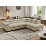 Narożnik PABLO L - strona prawa - beżowy, szenil gładki - Topper Visco