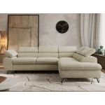 Narożnik PABLO L - strona prawa - beżowy, szenil gładki - Topper Visco