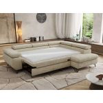 Narożnik PABLO L - strona prawa - beżowy, szenil gładki - Topper Visco