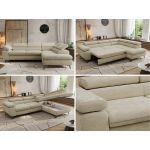 Narożnik PABLO L - strona prawa - beżowy, szenil gładki - Topper Visco