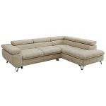 Narożnik PABLO L - strona prawa - beżowy, szenil gładki - Topper Visco