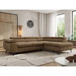 Narożnik PABLO L - strona prawa - brązowy, szenil gładki - Topper Visco