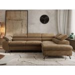 Narożnik PABLO L - strona prawa - brązowy, szenil gładki - Topper Visco