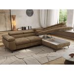 Narożnik PABLO L - strona prawa - brązowy, szenil gładki - Topper Visco