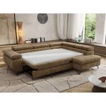 Narożnik PABLO L - strona prawa - brązowy, szenil gładki - Topper Visco