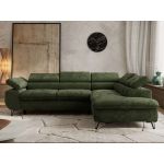 Narożnik PABLO L - strona prawa - ciemnozielony, szenil gładki - Topper Visco