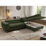 Narożnik PABLO L - strona prawa - ciemnozielony, szenil gładki - Topper Visco