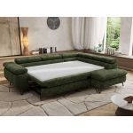 Narożnik PABLO L - strona prawa - ciemnozielony, szenil gładki - Topper Visco