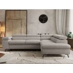 Narożnik PABLO L - strona prawa - jasnoszary, szenil gładki - Topper Visco