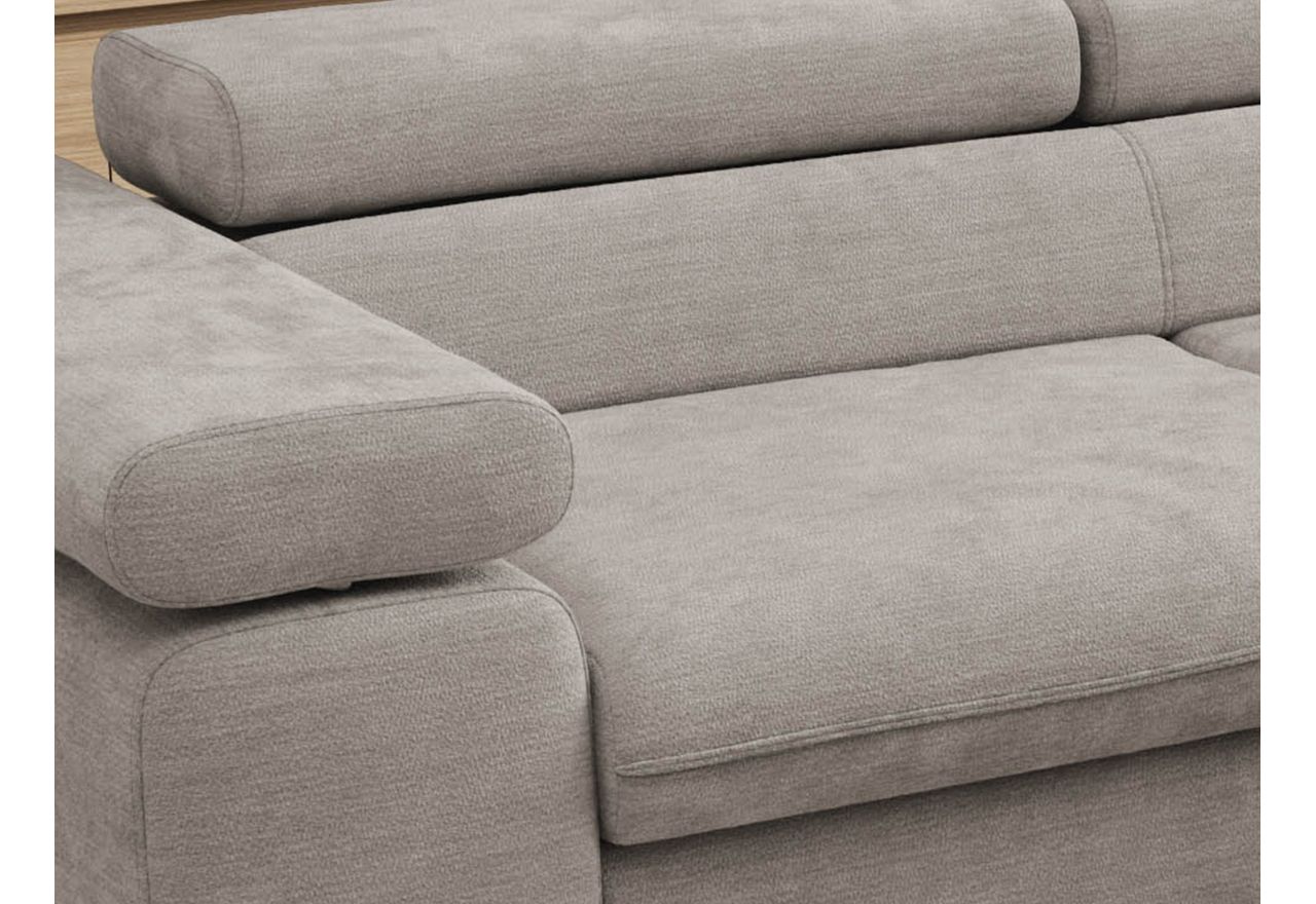 Narożnik PABLO L - strona prawa - jasnoszary, szenil gładki - Topper Visco