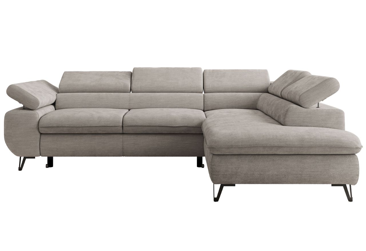 Narożnik PABLO L - strona prawa - jasnoszary, szenil gładki - Topper Visco