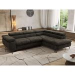 Narożnik PABLO L - strona prawa - ciemnoszary, szenil gładki - Topper Visco