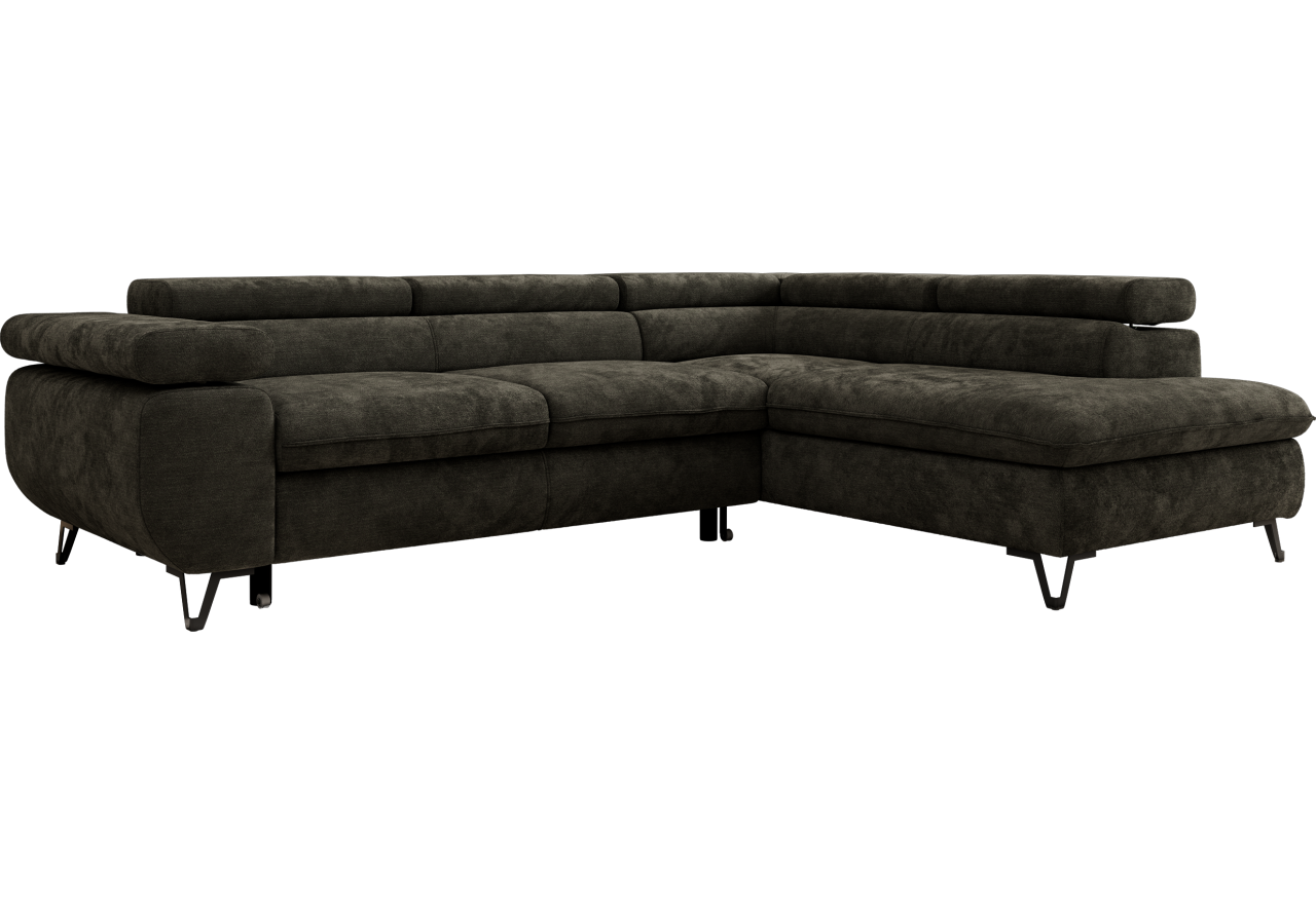 Narożnik PABLO L - strona prawa - ciemnoszary, szenil gładki - Topper Visco