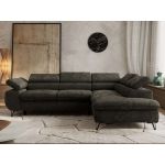 Narożnik PABLO L - strona prawa - ciemnoszary, szenil gładki - Topper Visco