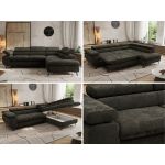 Narożnik PABLO L - strona prawa - ciemnoszary, szenil gładki - Topper Visco