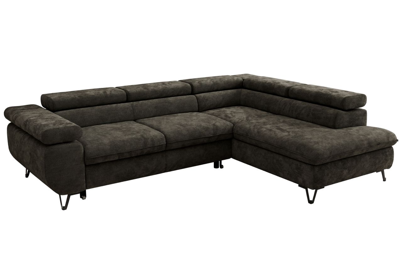 Narożnik PABLO L - strona prawa - ciemnoszary, szenil gładki - Topper Visco