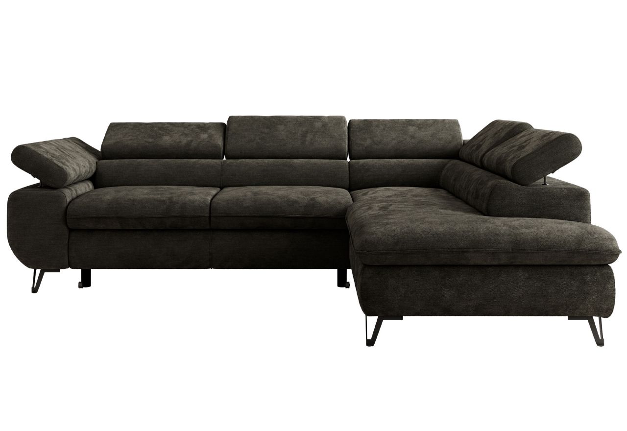 Narożnik PABLO L - strona prawa - ciemnoszary, szenil gładki - Topper Visco