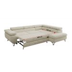 Narożnik PABLO L - strona prawa - kremowy, szenil grubo tkany - Topper Visco