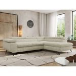 Narożnik PABLO L - strona prawa - kremowy, szenil grubo tkany - Topper Visco