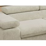 Narożnik PABLO L - strona prawa - kremowy, szenil grubo tkany - Topper Visco